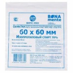 Салфетки спиртовые для инъекций, Bona Mente (Бона Менте) р. 60ммх60мм 50 шт дезинфицирующие