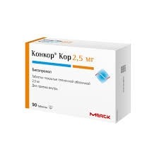 Конкор Кор, таблетки покрытые пленочной оболочкой 2.5 мг 90 шт